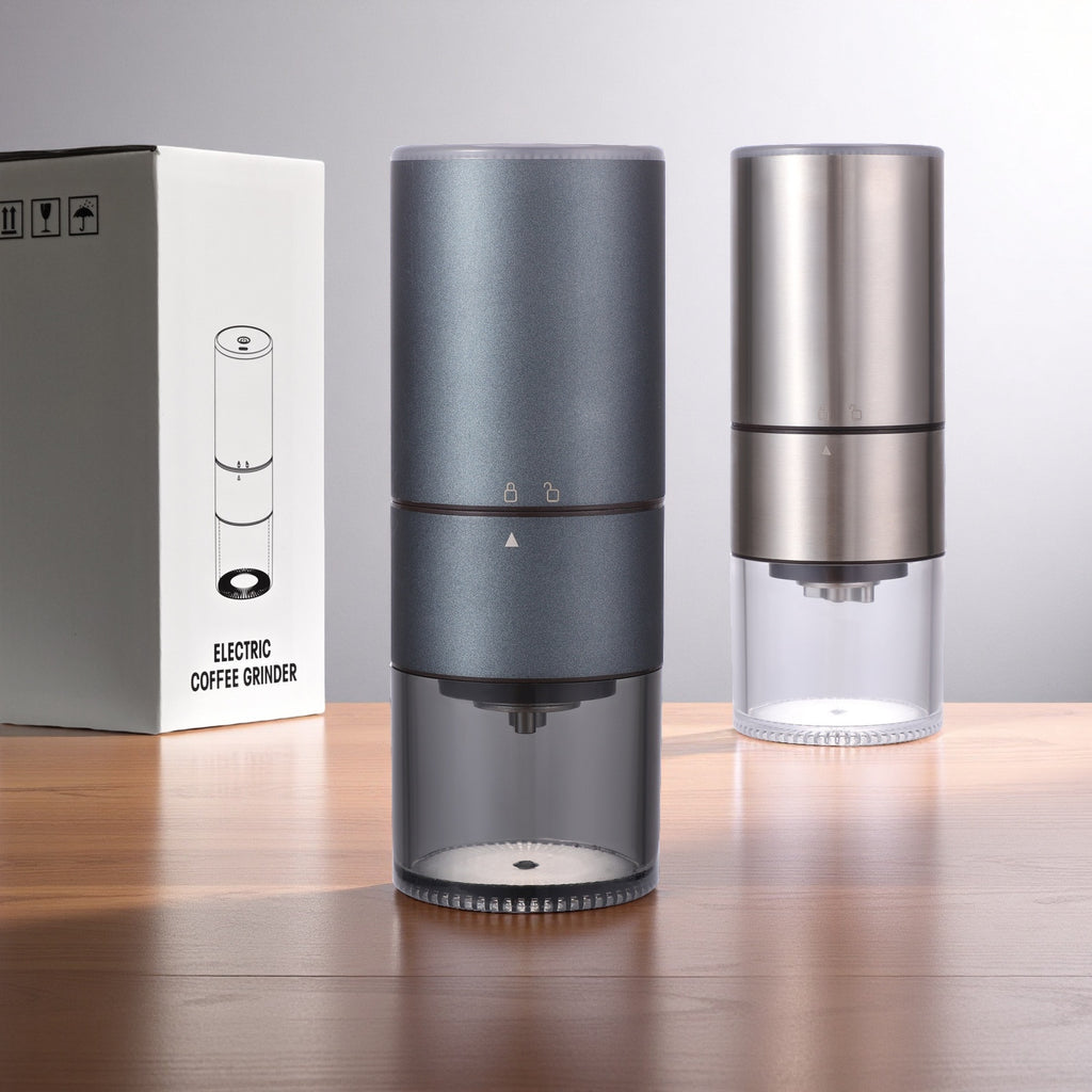 USB Rechargeable Electric Coffee Grinder – Stainless Steel Body, External Adjustment