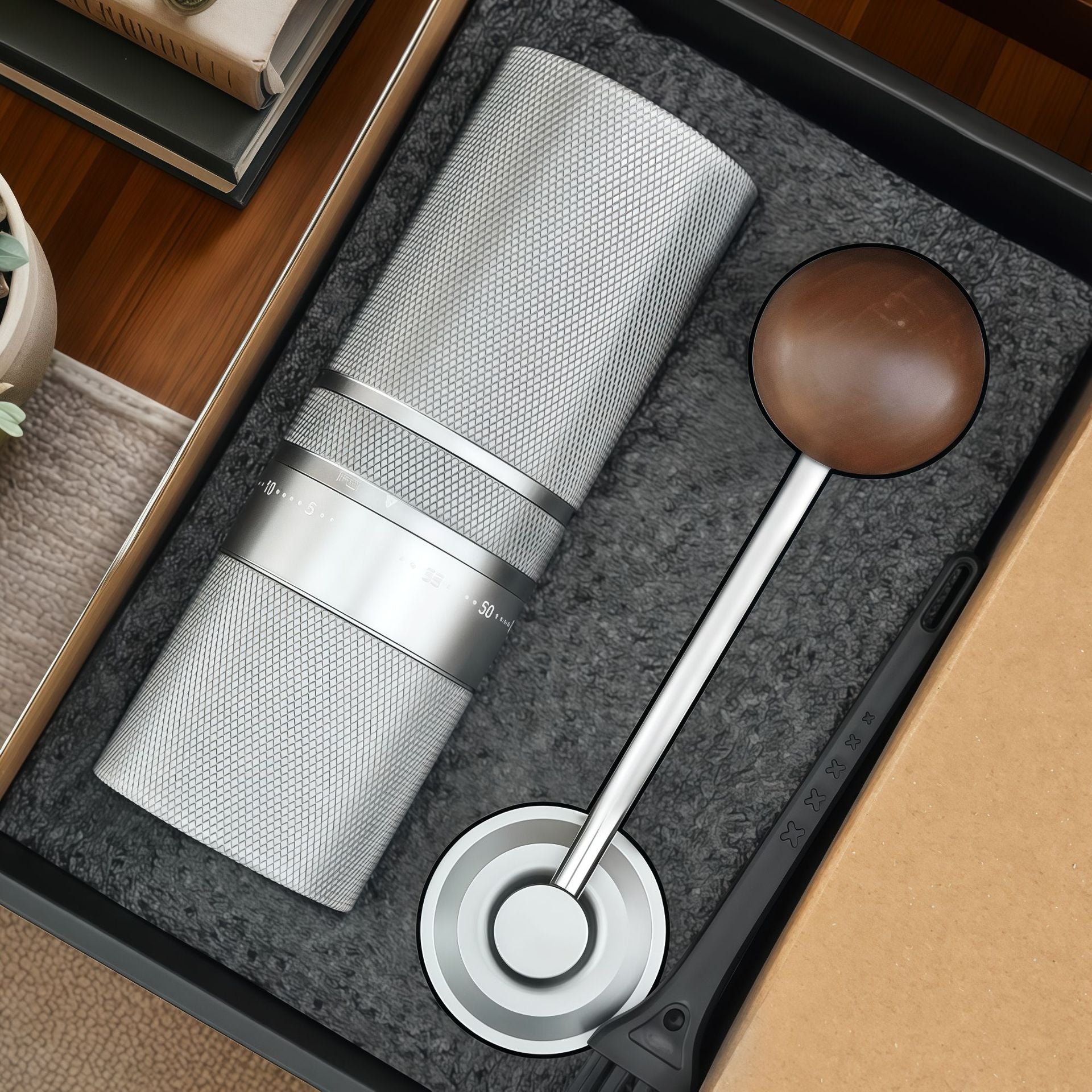 CNC Precision Manual Coffee Grinder – Internal & External Adjustment, Multiple Colors