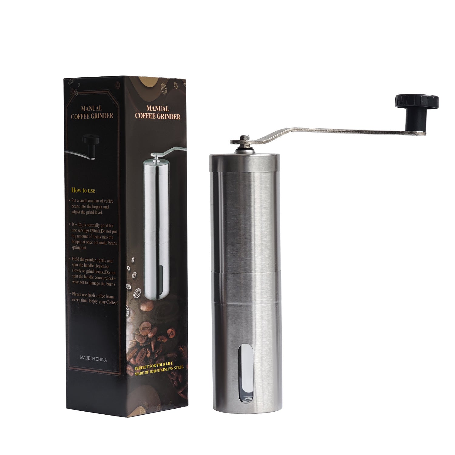 CNC Manual Coffee Grinder – Ceramic & Steel Burrs, Multiple Styles
