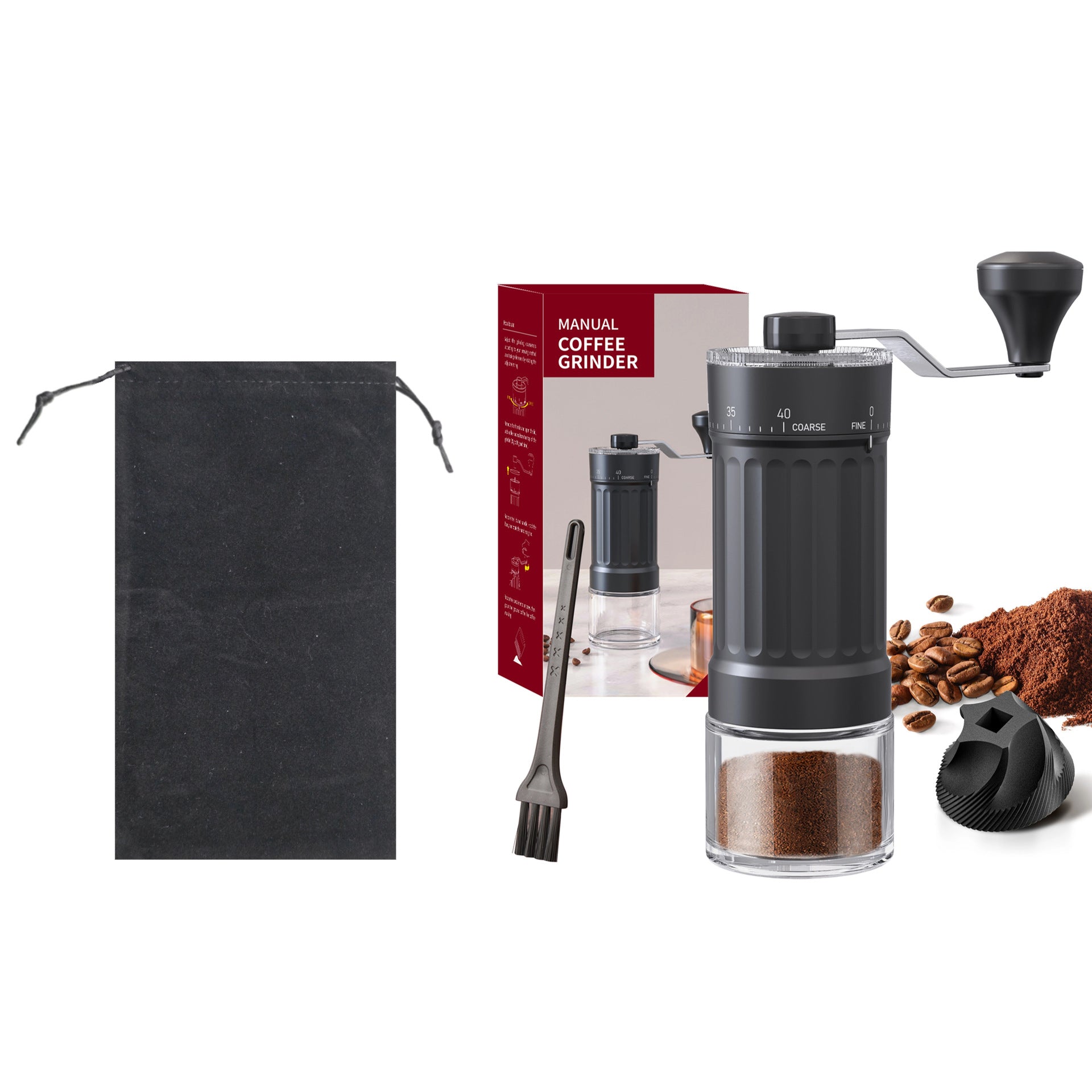 Manual Hand Coffee Grinder with Ceramic Burrs – Adjustable Grind, Portable & Travel-Friendly