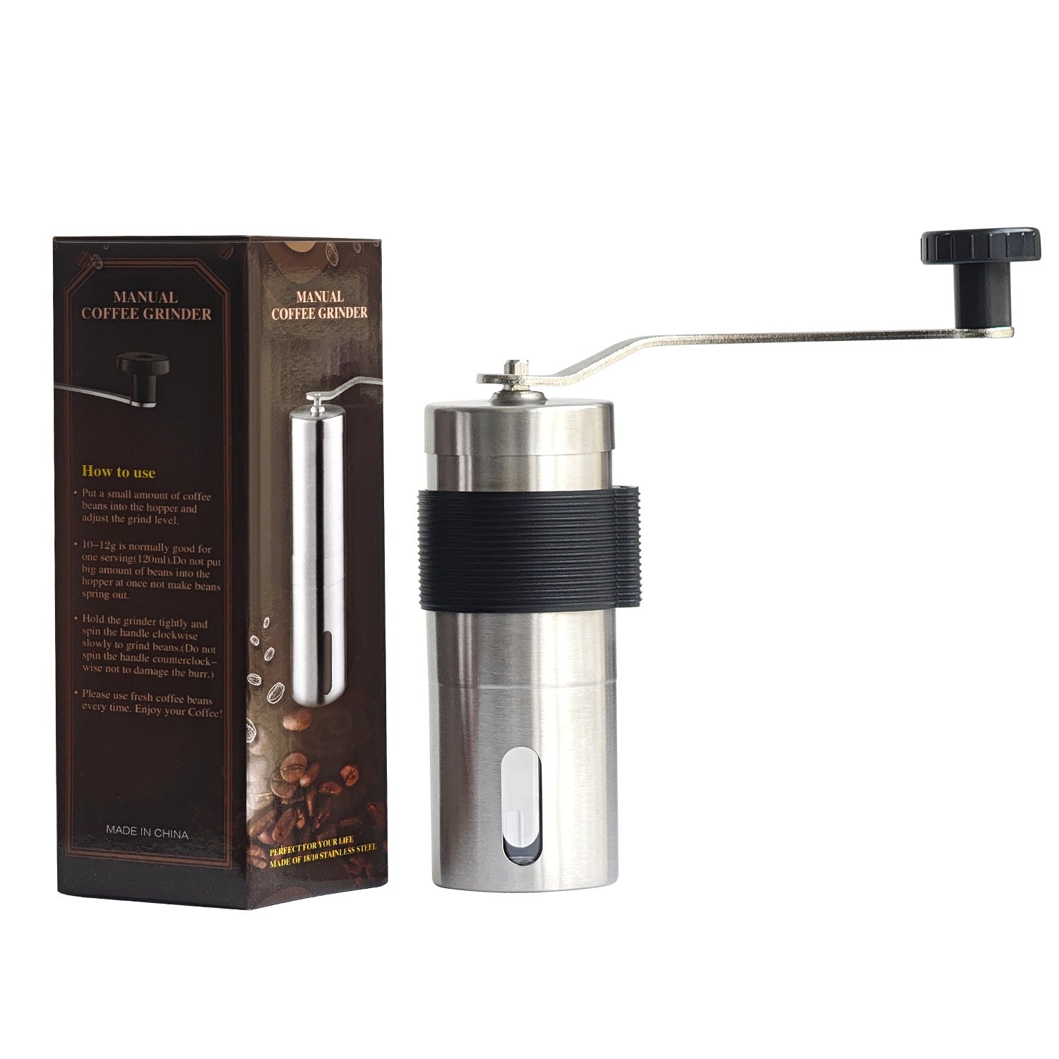 CNC Manual Coffee Grinder – Ceramic & Steel Burrs, Multiple Styles