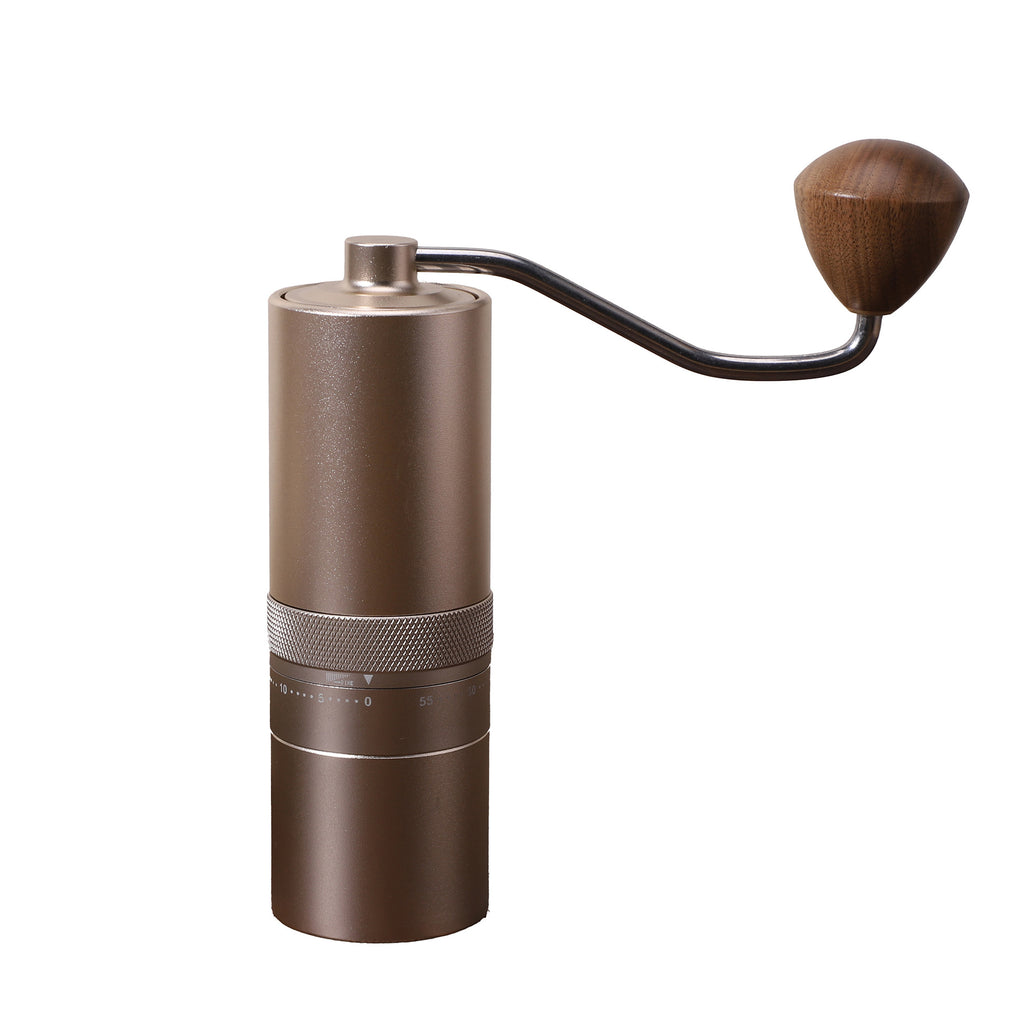 Manual Hand Coffee Grinder – External Adjustment, Ceramic Burrs, Camel & Light Brown
