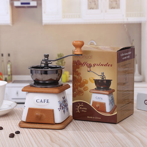 QAFINO Manual Coffee Grinder – Adjustable Burr Grinder