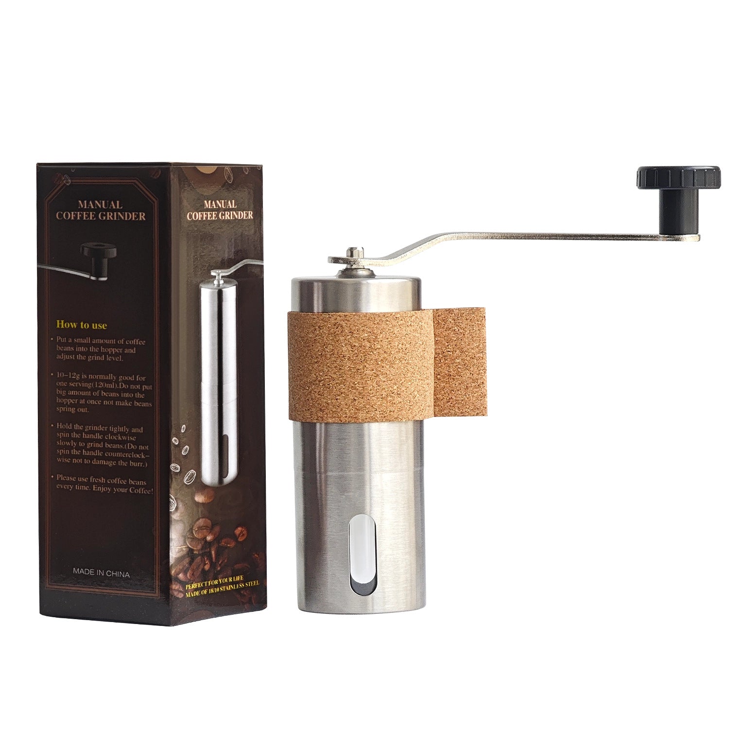 CNC Manual Coffee Grinder – Ceramic & Steel Burrs, Multiple Styles