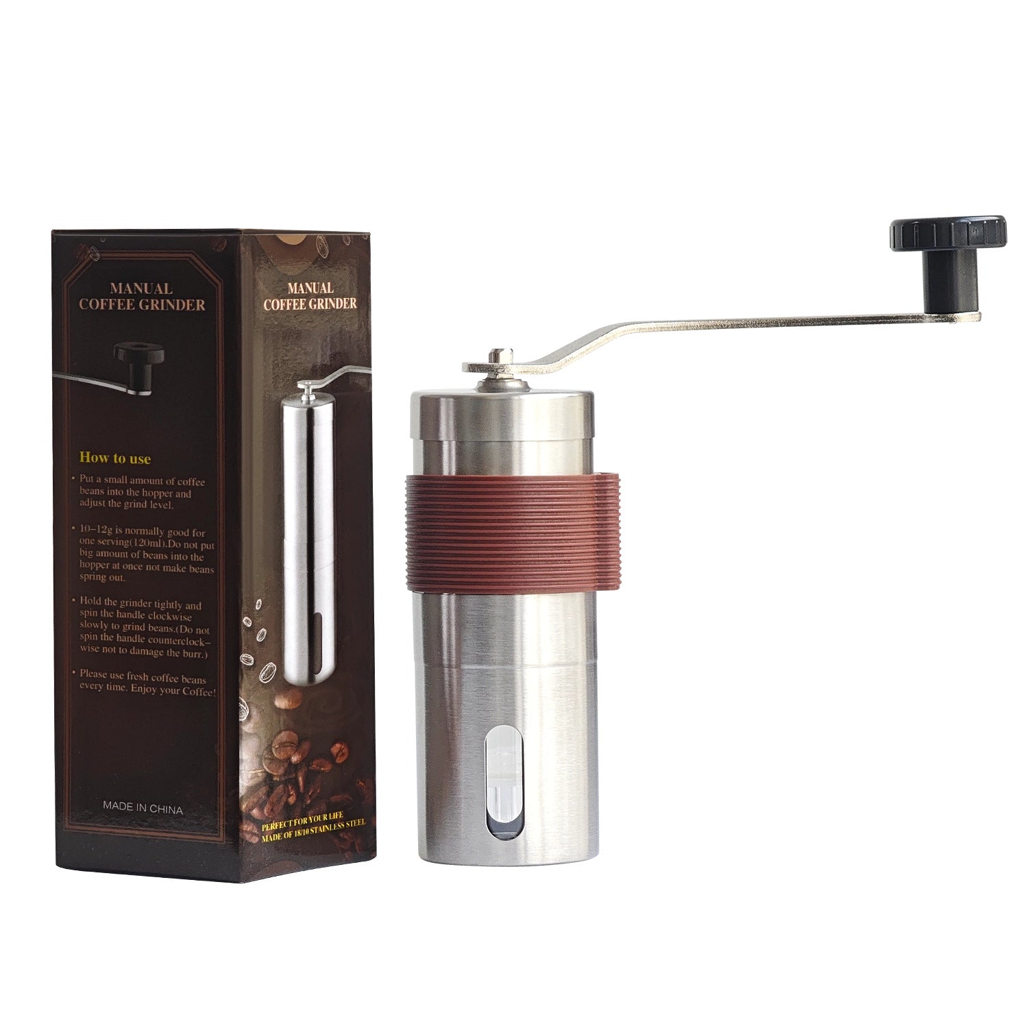 CNC Manual Coffee Grinder – Ceramic & Steel Burrs, Multiple Styles
